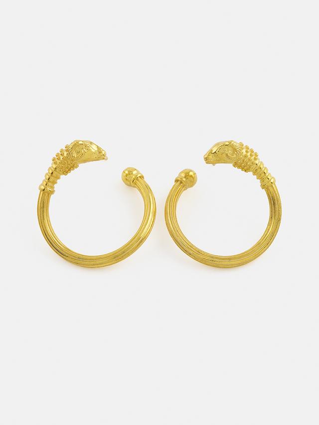 Earrings with a ram's head