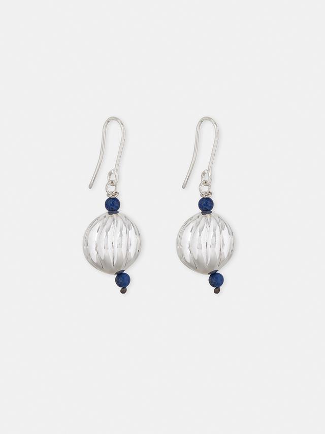 Earrings with ribbed beads